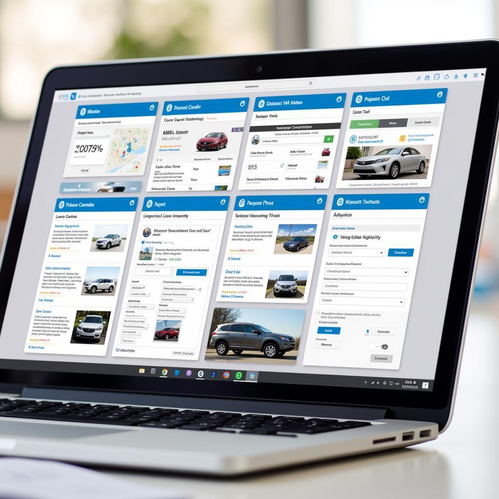 Car Insurance Comparison Websites on Laptop