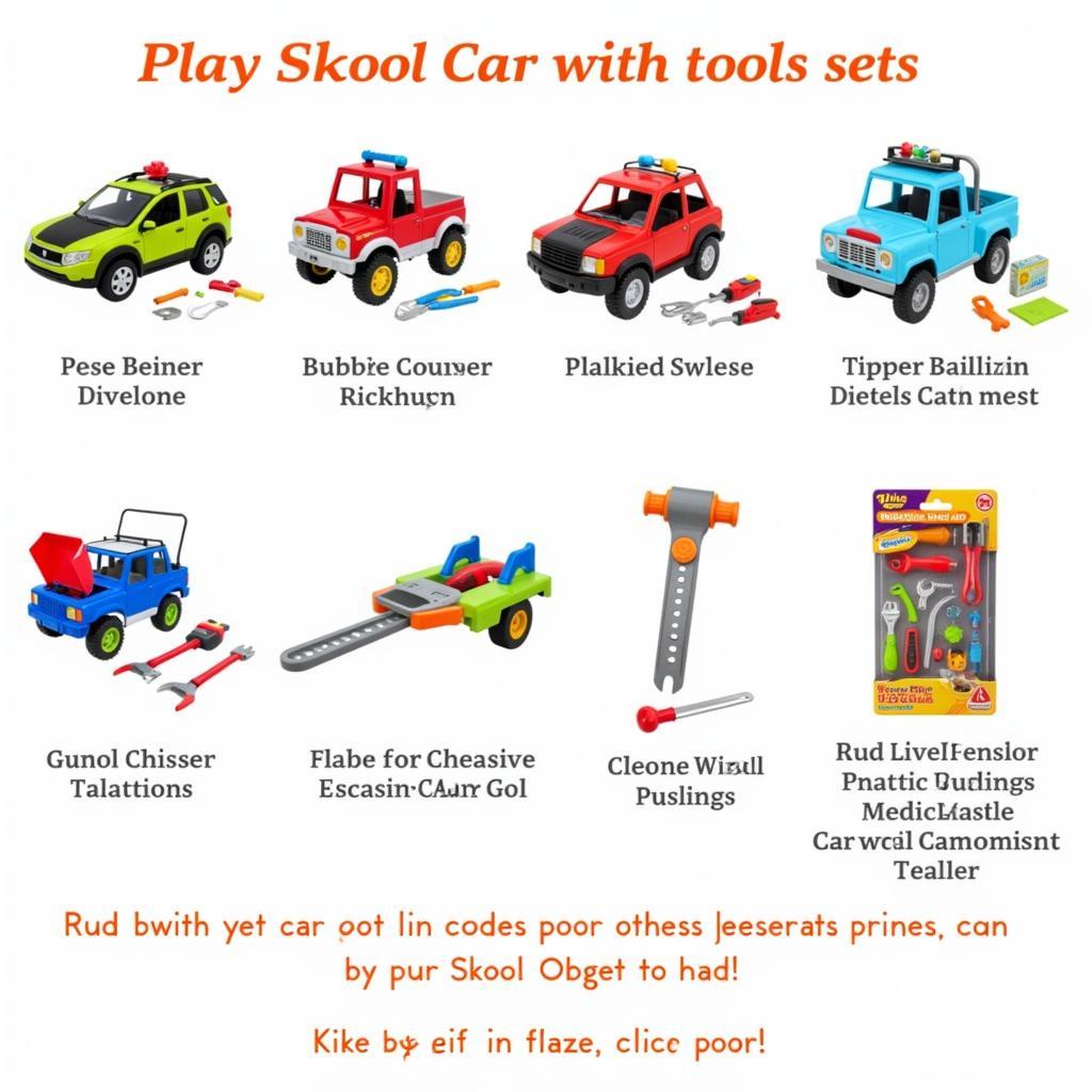 Variety of Play Skool Car Sets with Tools