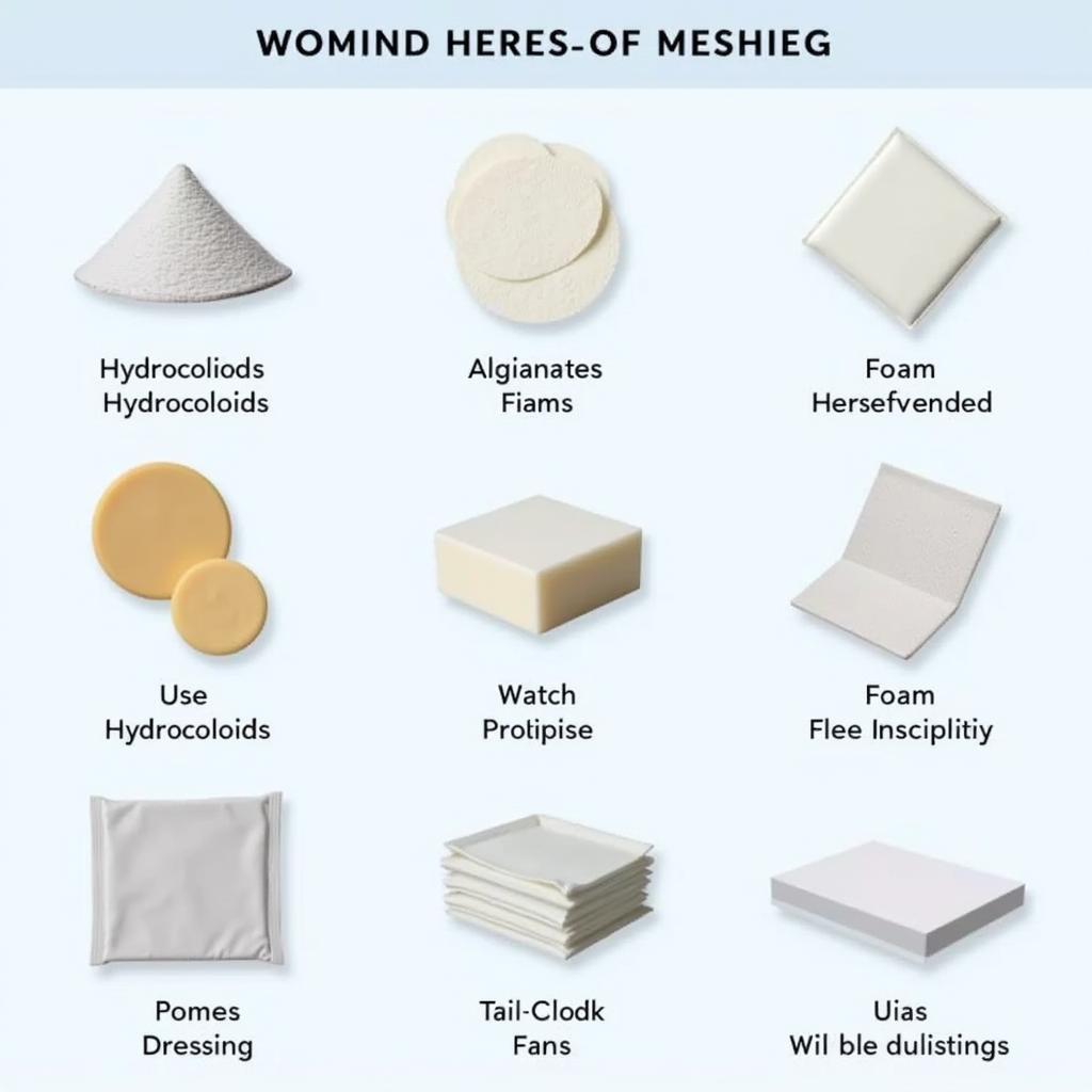 Various types of wound care dressings