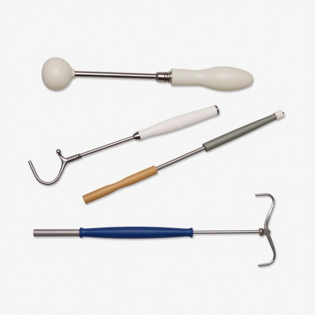 Assortment of different push tools used in wound care