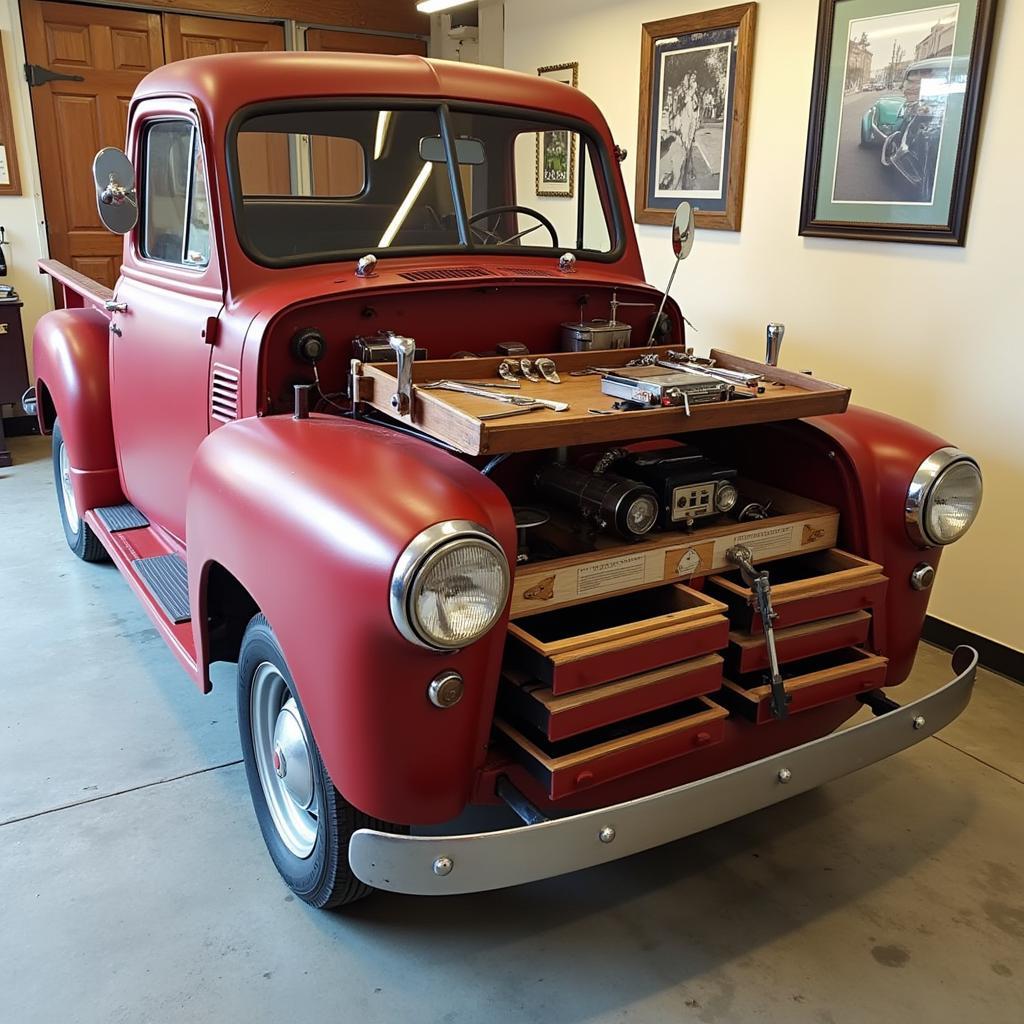 Vintage Car Transformed into a Functional Tool Box