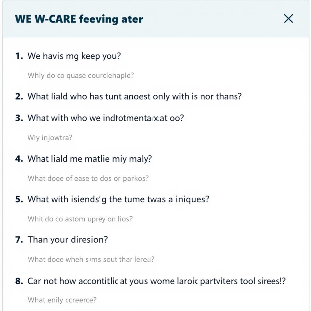 WE CARE Frequently Asked Questions