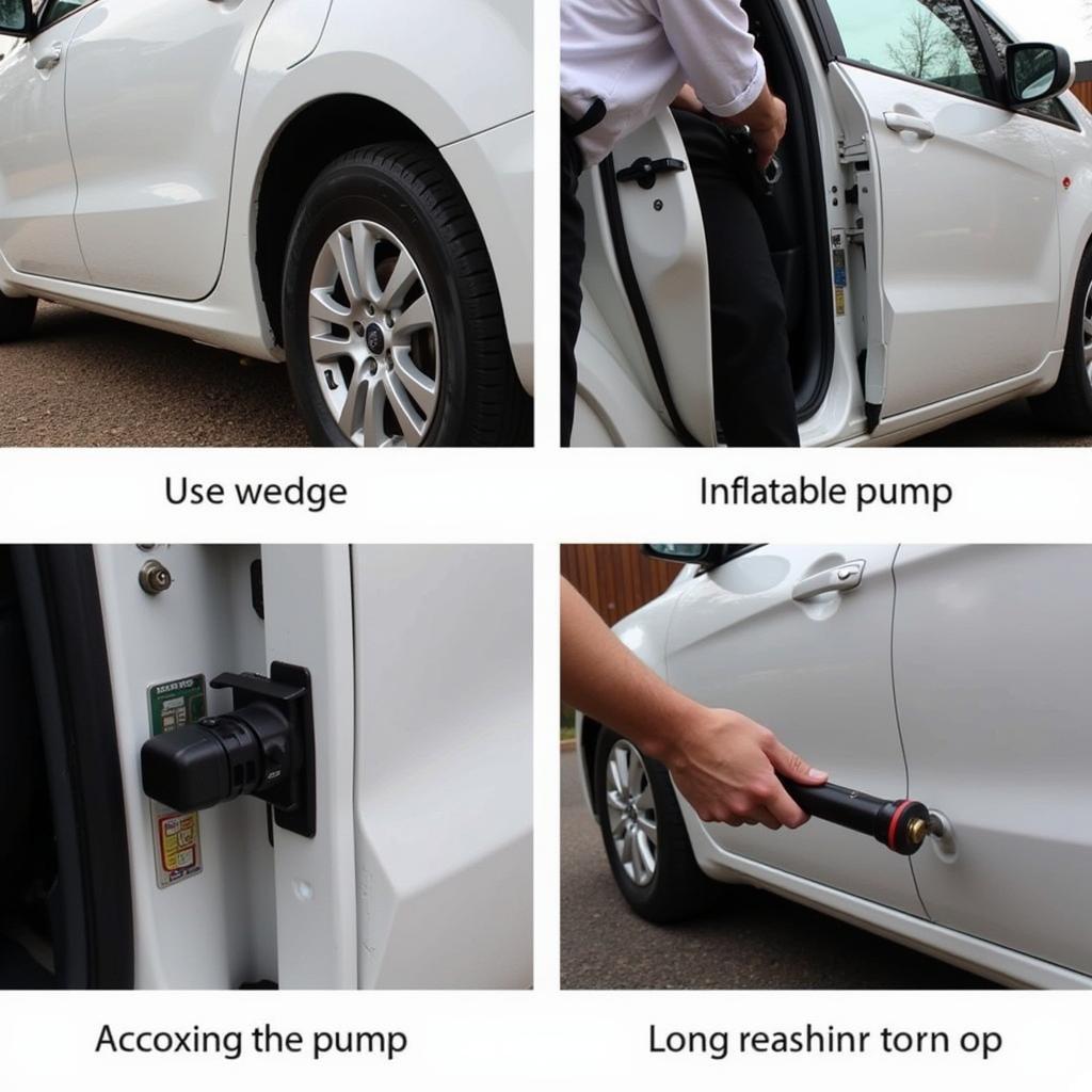 Using a Wedge and Pump to Open a Car Door