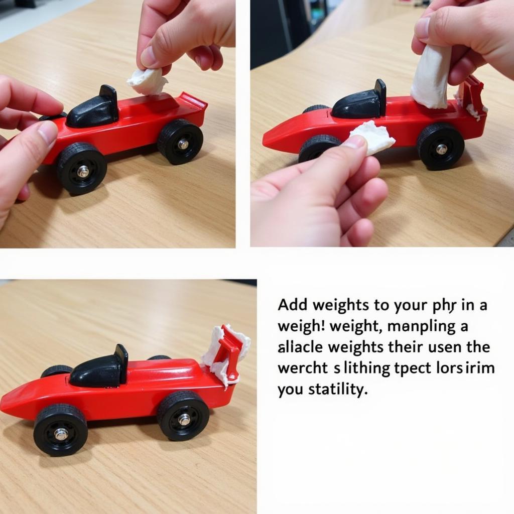 Placing weights strategically on a pinewood derby car for optimal performance