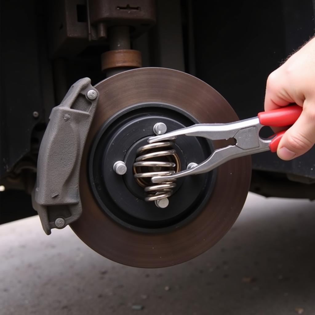 Brake Spring Pliers in Action