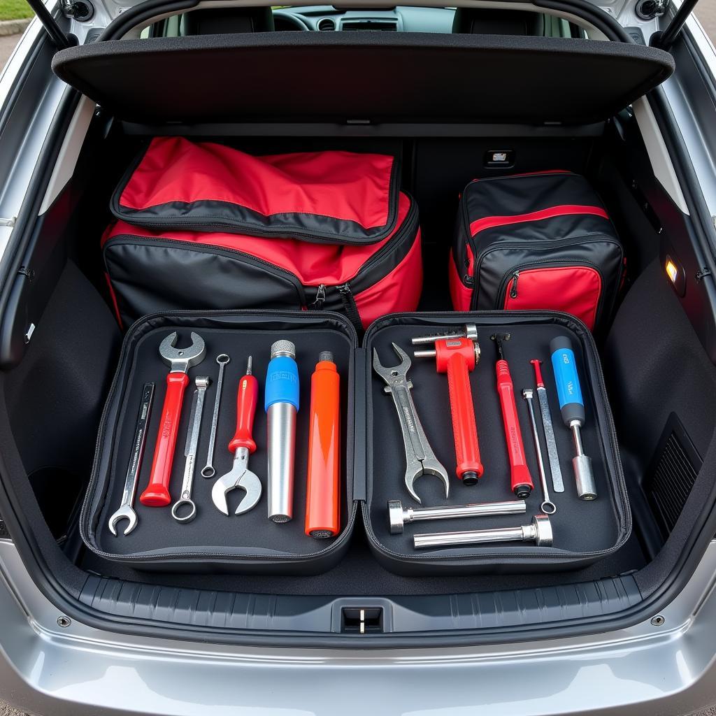 Well-Maintained Car Boot Tool Box for Preparedness