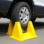 Wheel Chocks Preventing Car from Rolling