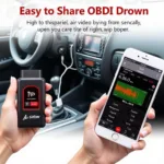 WiFi OBDII Scanner Connected to Car's OBDII Port