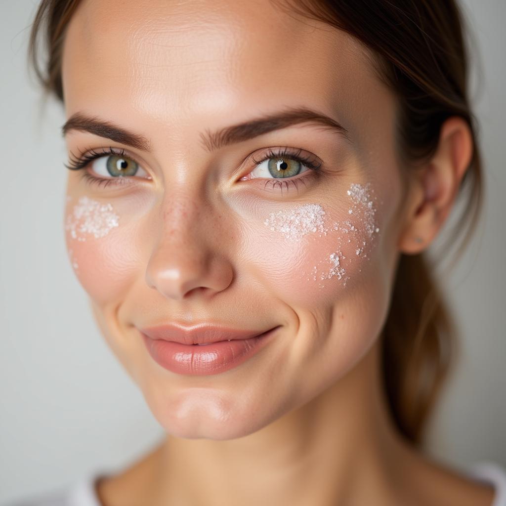 Close-up of a woman with healthy, glowing skin