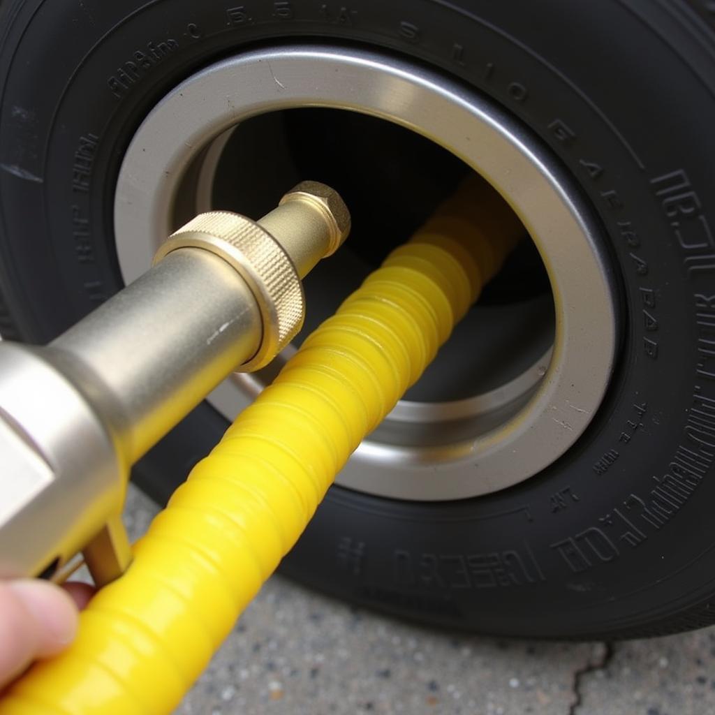 Yellow Rubber Tire Car Tool Hose for Inflation