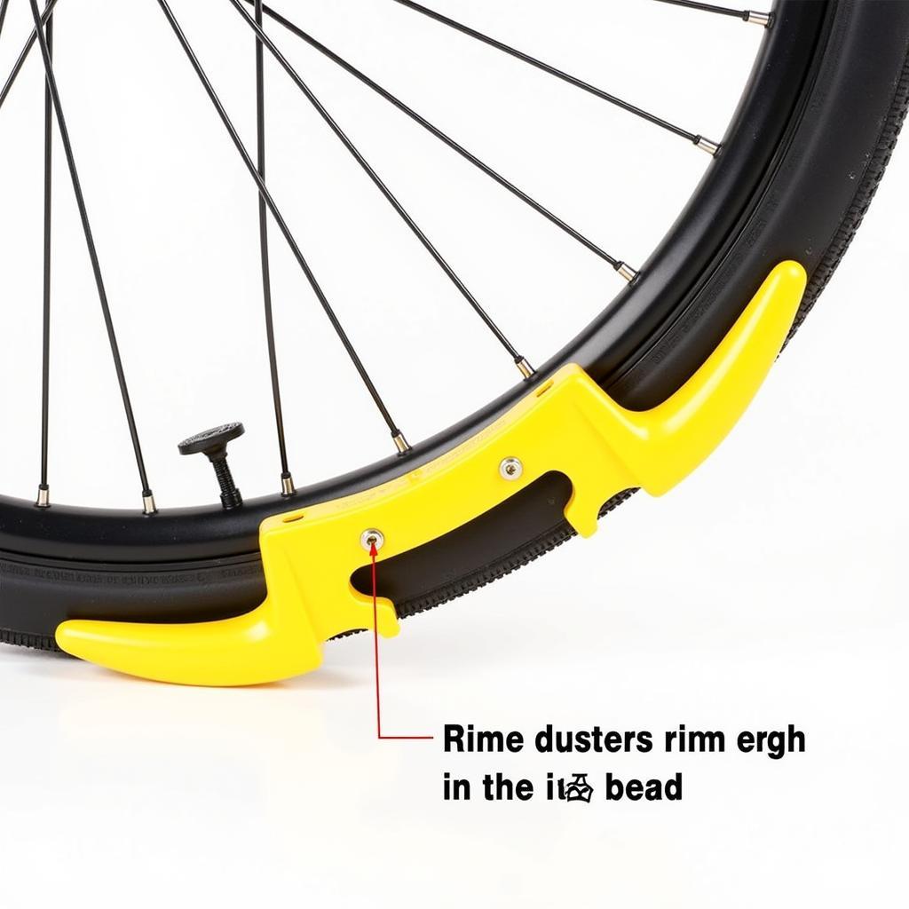 Yellow Rubber Tire Mounting Levers in Action