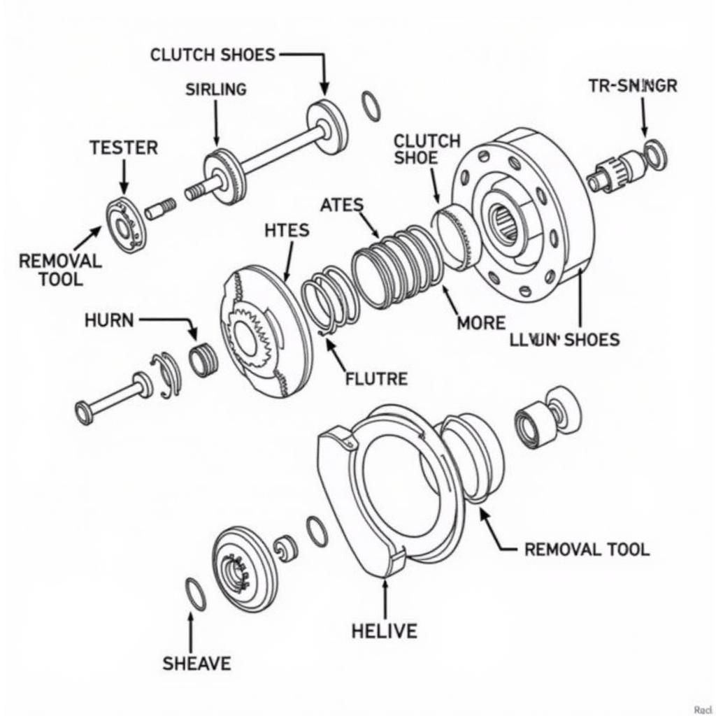 2002 Club Car Secondary Clutch Components Diagram