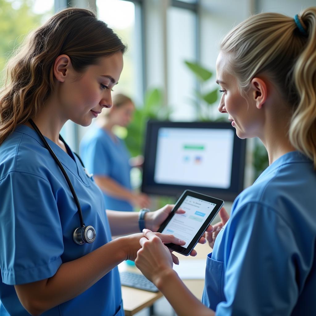 Aged care staff using a digital communication platform