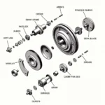 Antique Car Drum Brake System Exploded View