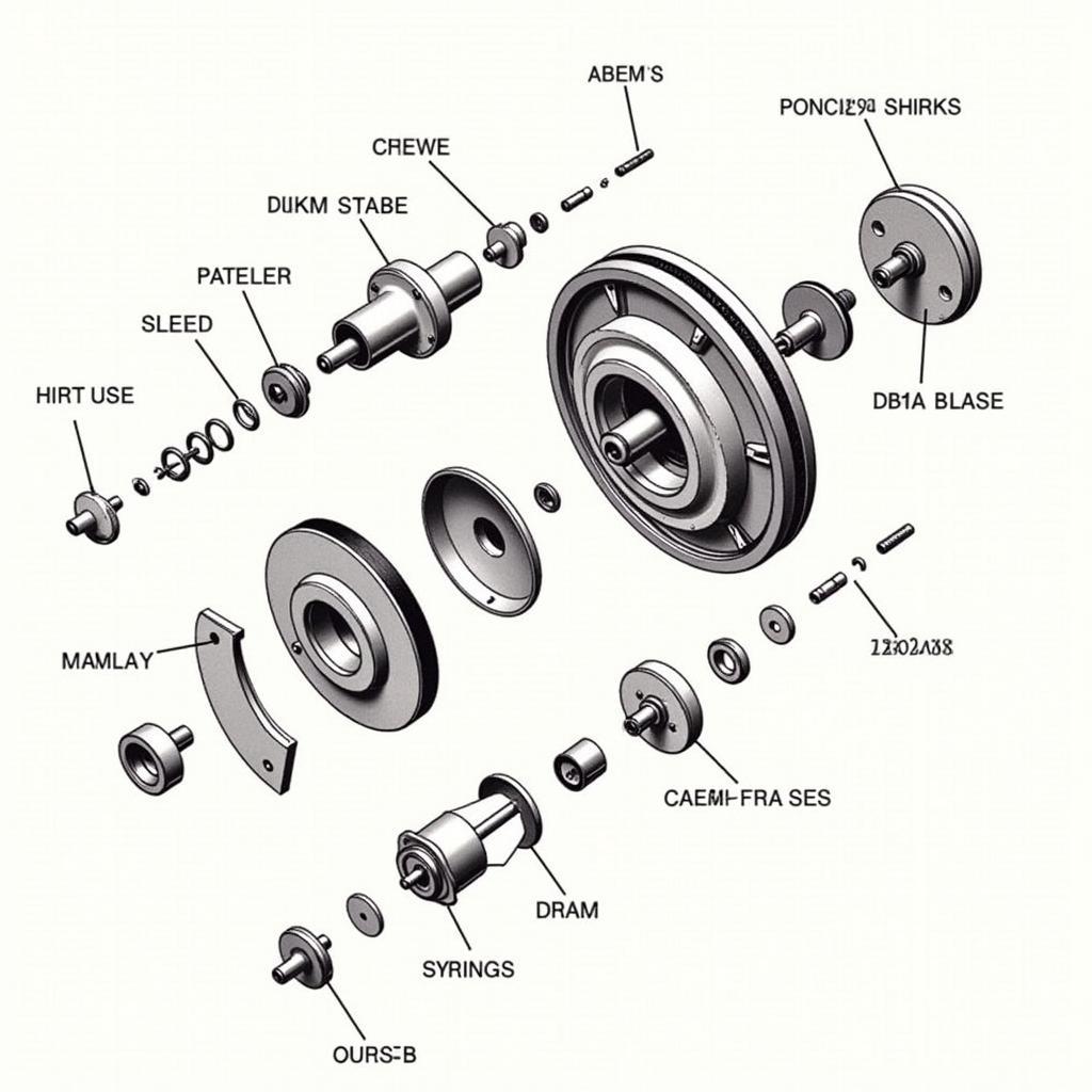 Antique Car Drum Brake System Exploded View