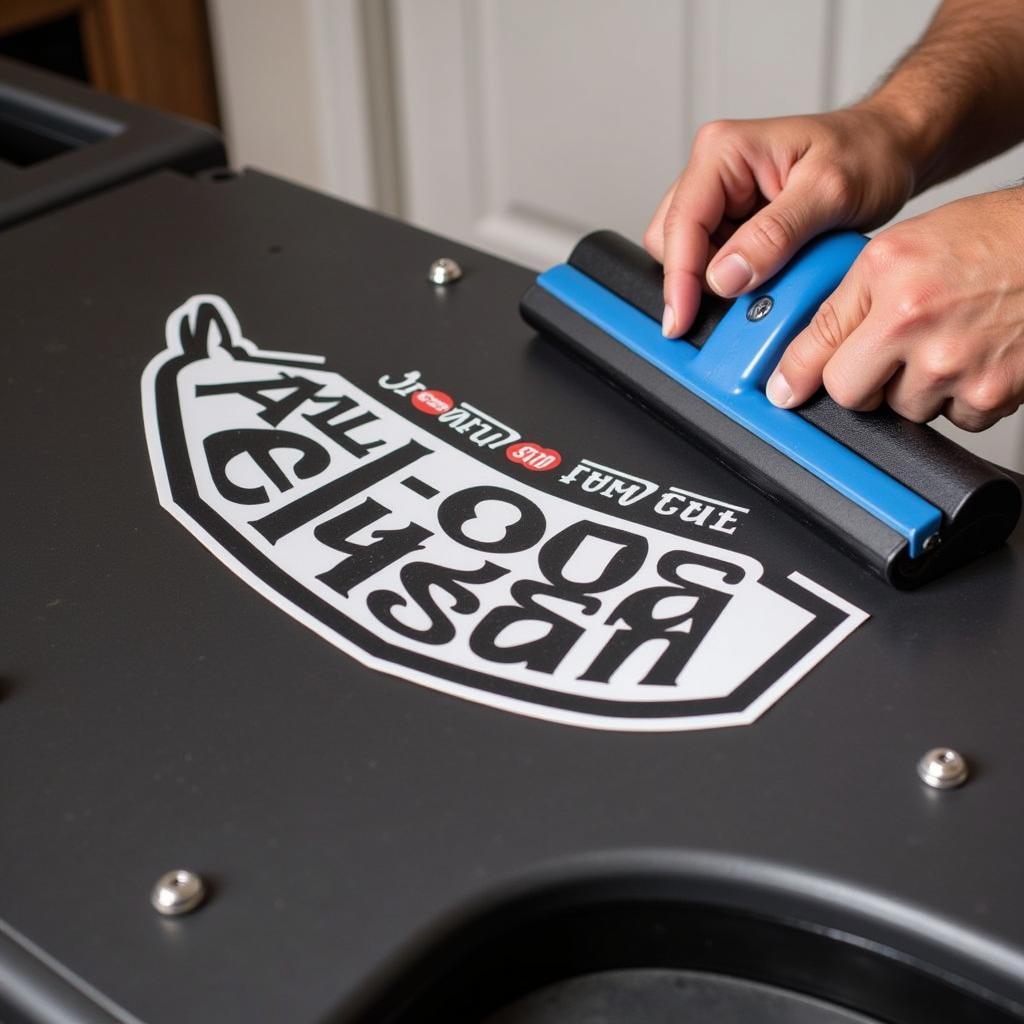 Applying Car Stickers to a Tool Box