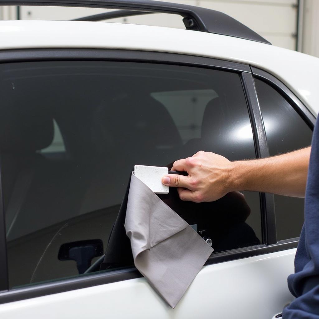 Applying Car Window Tint Film