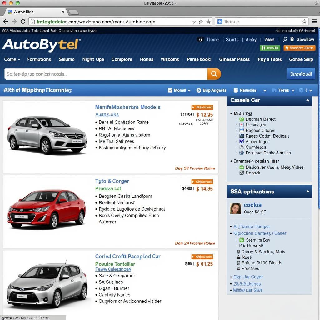 Autobytel Car Comparison Tool Interface