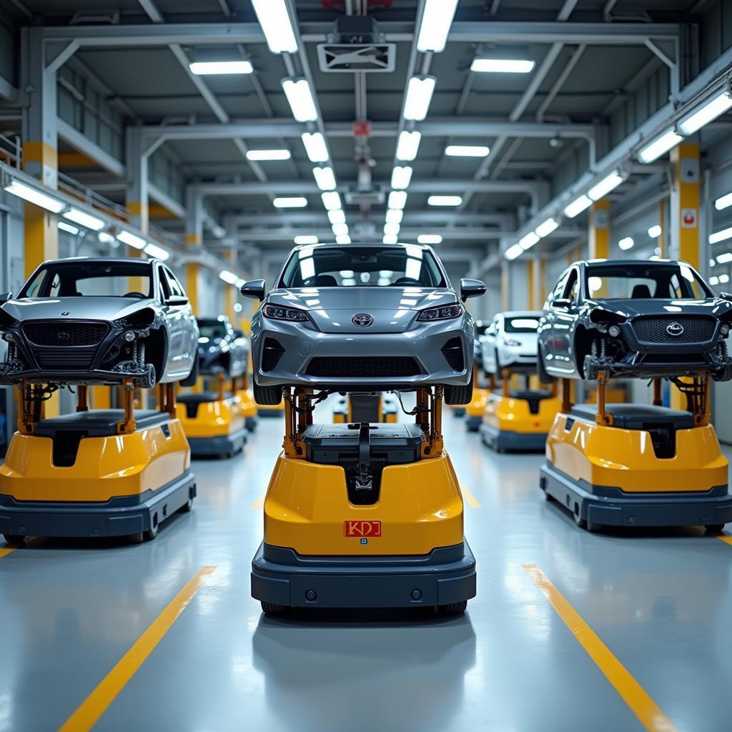 Automated Guided Vehicles (AGVs) on a Car Assembly Line