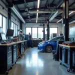 Automotive Tooling and Diagnostic Equipment in a Modern Workshop