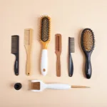 An assortment of brushes and combs specifically designed for black hair textures.