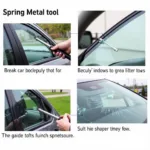 Breaking a Car Window With Spring Tool