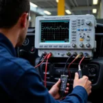 Using an oscilloscope to measure car audio signals