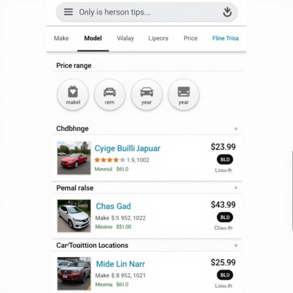 Car Buying Pricing Tool Android Interface