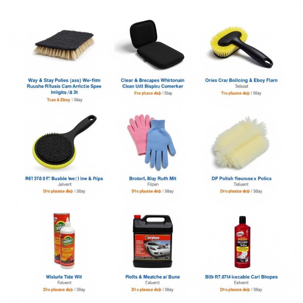 Car cleaning tools displayed on eBay