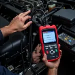 Car Computer Check Tool Performing Diagnostics