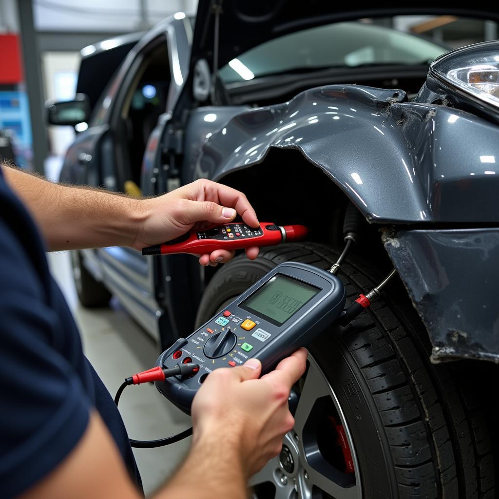 Car Crash Diagnostic Tools in Use