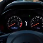 Car Dashboard with Illuminated Tool Light