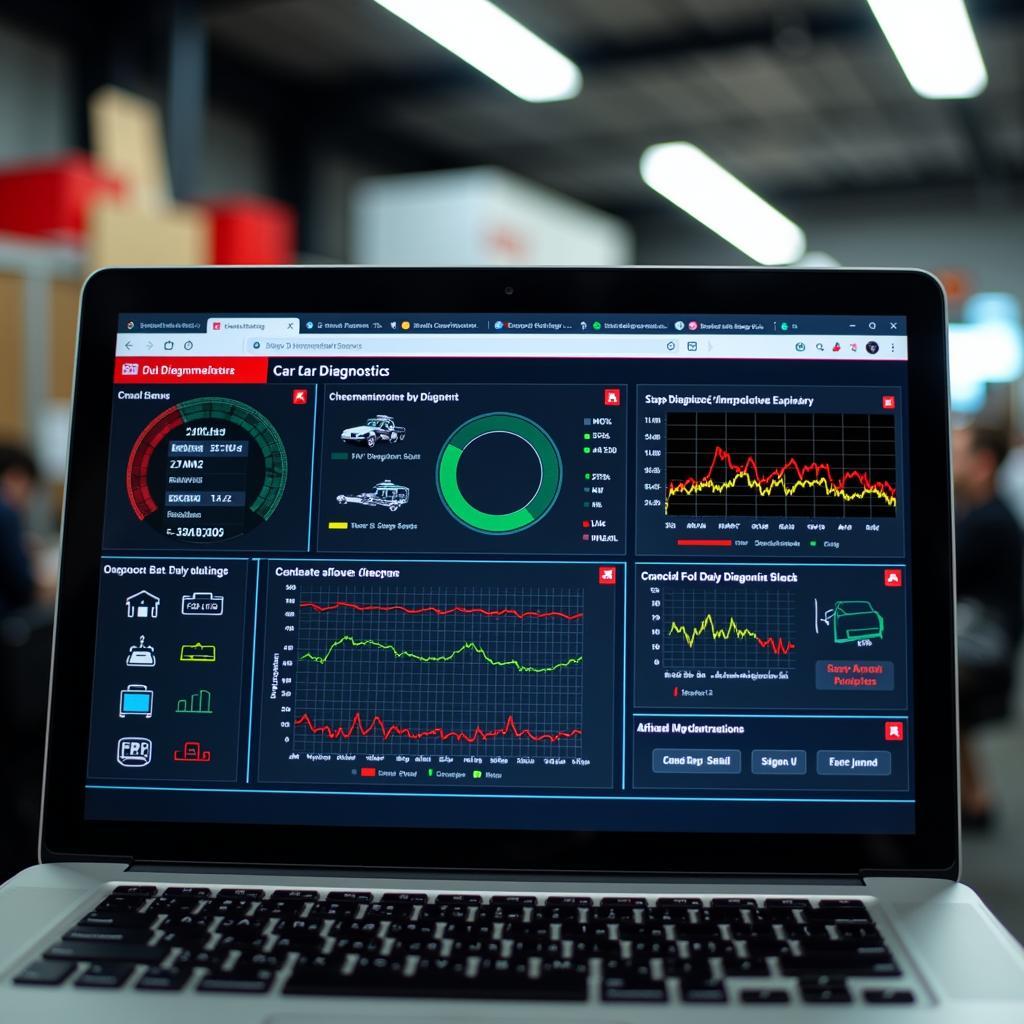 Car Diagnostic Software on Laptop