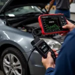 Car Diagnostic Tool Reading Catalyst Efficiency