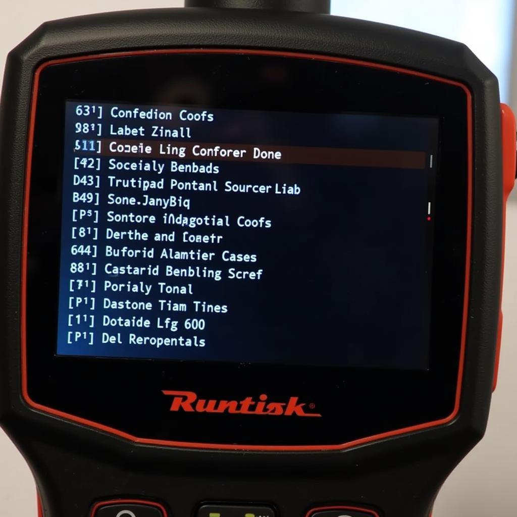 Car Diagnostic Tool Showing Error Codes