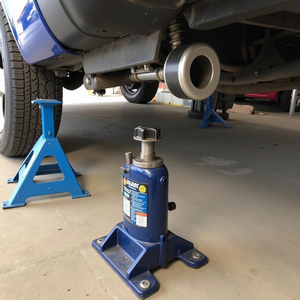 Securely lifting a car differential with a transmission jack