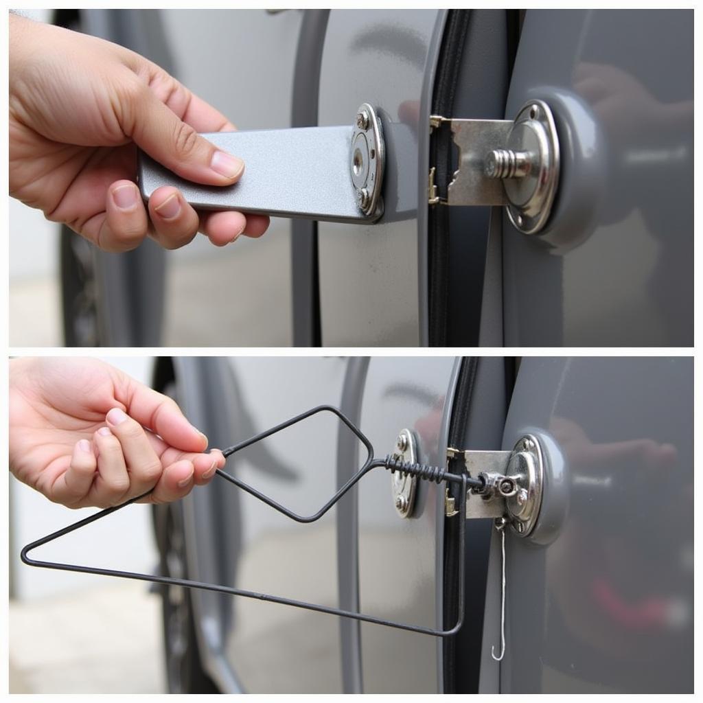 Using a Wedge and Hanger to Unlock a Car Door