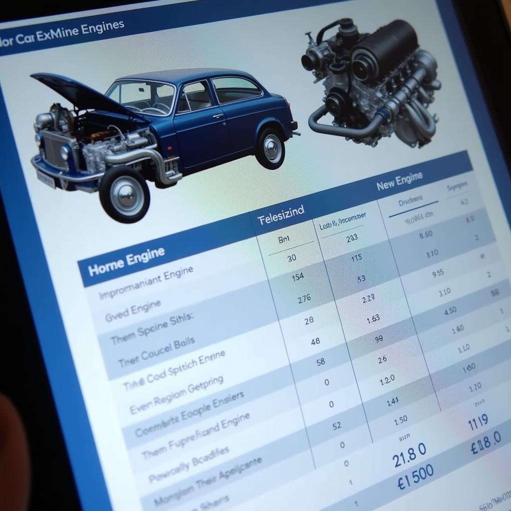 Car Engine Comparison Tool Results