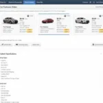 Car Features Comparison Tool Interface