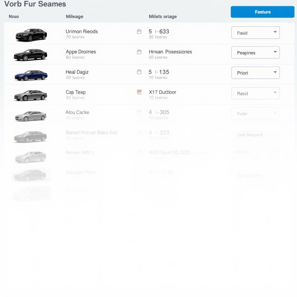 Car Guru Comparison Tool Interface