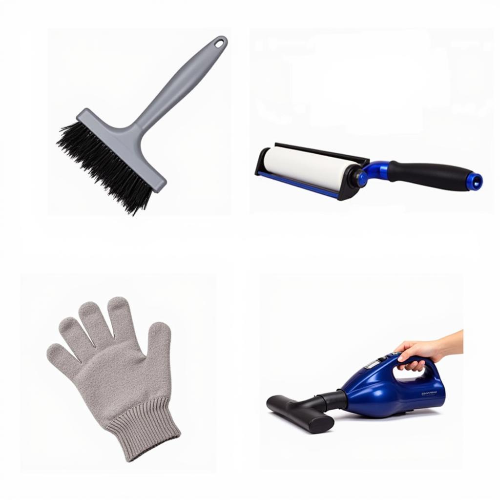 Various Car Hair Removal Tools: Brushes, Rollers, and Vacuum Attachments