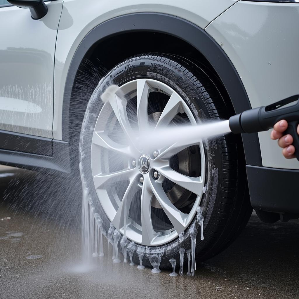 Car High-Pressure Cleaning in Action