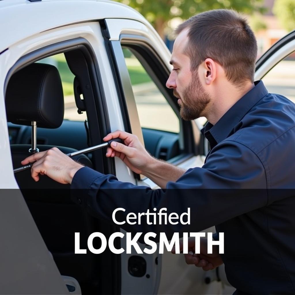 Professional Locksmith Unlocking a Car Door