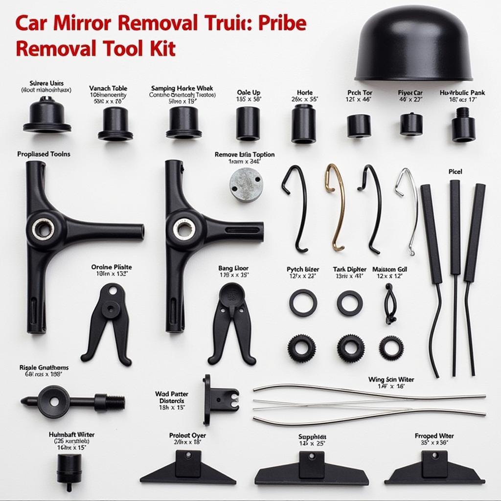 Car Mirror Removal Tool Kit with Various Attachments