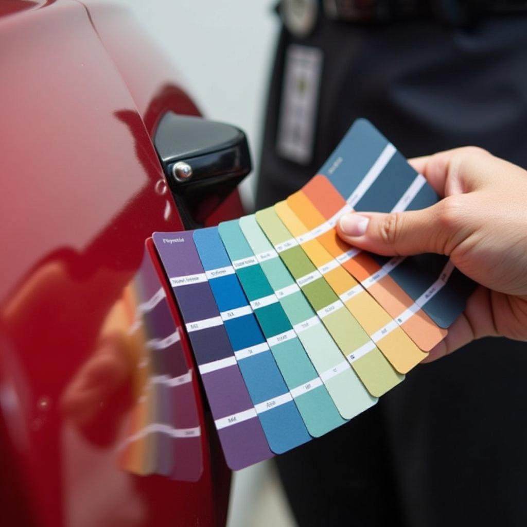 Using Colour Chips for Car Paint Colour Matching