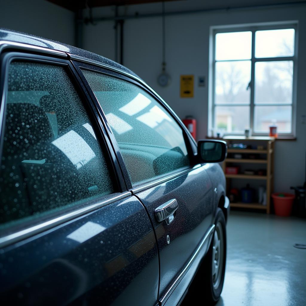 Car Parked in a Garage to Prevent Condensation