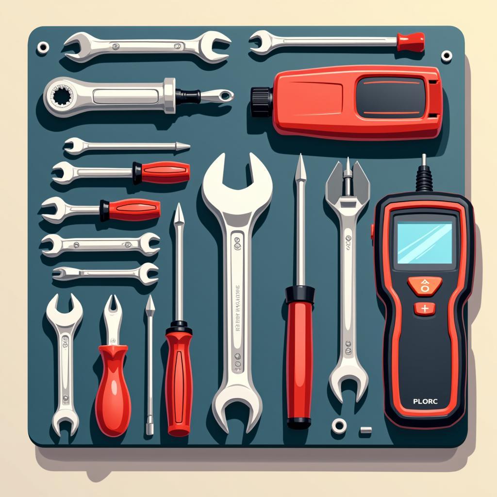 Car Repair Tools Vector Illustration