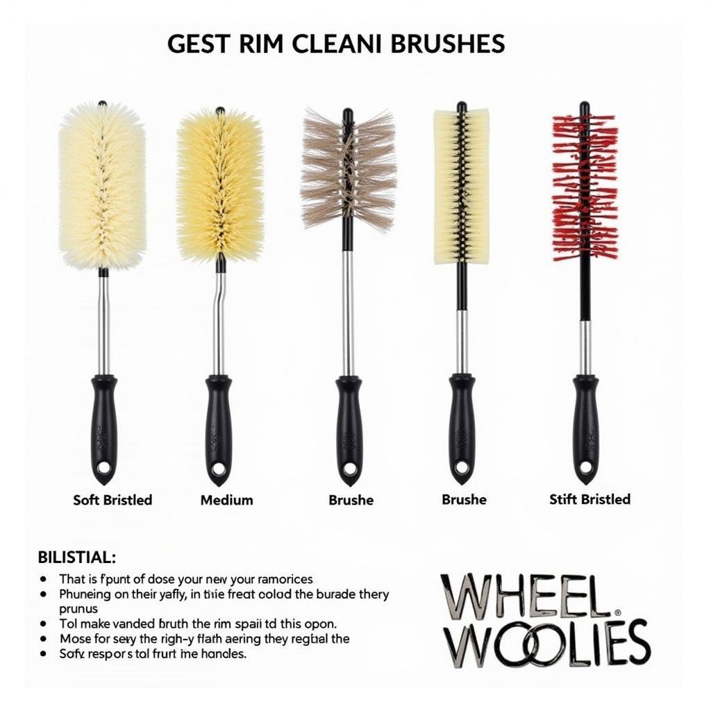 Various Car Rim Cleaning Brushes