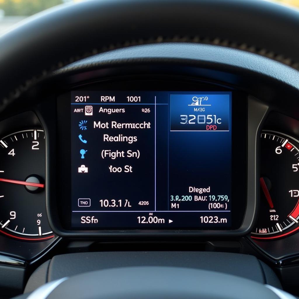 Car scanner displaying real-time vehicle data