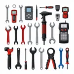 Collection of car shop tools clipart